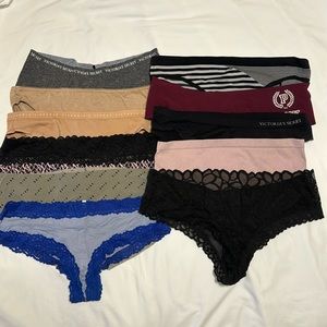 11 Pairs Victoria Secret/Pink Panties. Assorted styles. Size L